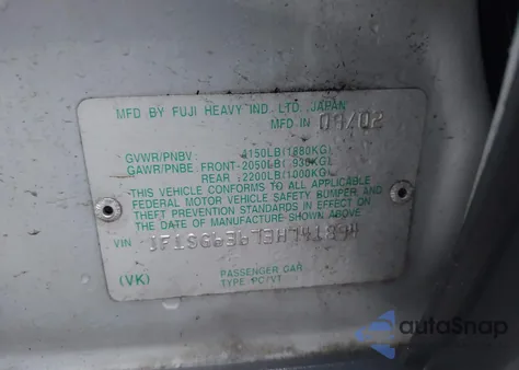 2003 Subaru Forester X from USA, damaged, VIN JF1SG63673H741894